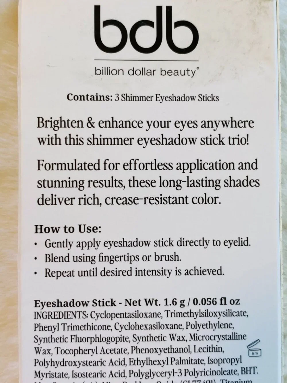 Billion Dollar Baby Starstruck Shimmer Eyeshadow Stick Trio NEW Water Resistant